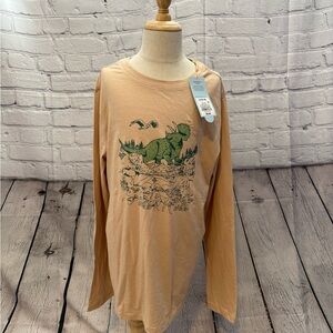 Cat & Jack Long Sleeve Crew Neck Dinosaur Graphic Pullover Tee Sz L (10/12) NWT